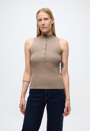 Anna Field TANK WITH BUTTONS - Top - taupe gray