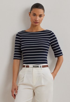 Lauren Ralph Lauren BOAT NECK - T-shirts med print - navy/white