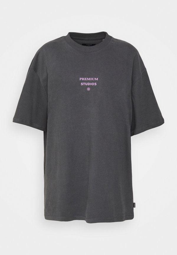 JPRBLAHARVEY INFO TEE CREW NECK UNISEX - Print T-shirt - asphalt2