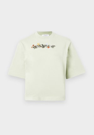 BOOKISH FLOWERS BOXY TEE - T-shirts print - green