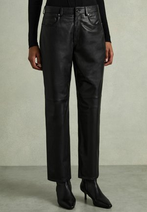 REGULAR FIT VERONA - Skindbukser - black