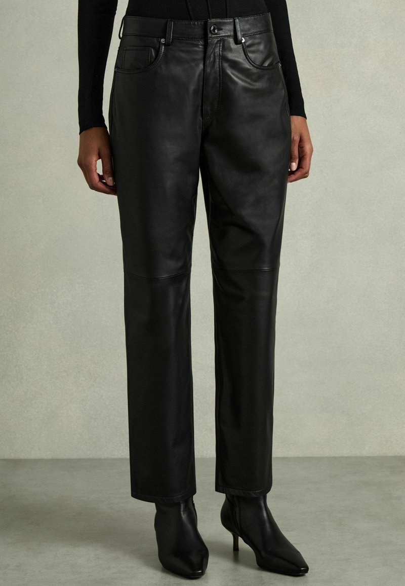 Reiss REGULAR FIT VERONA - Skindbukser - black