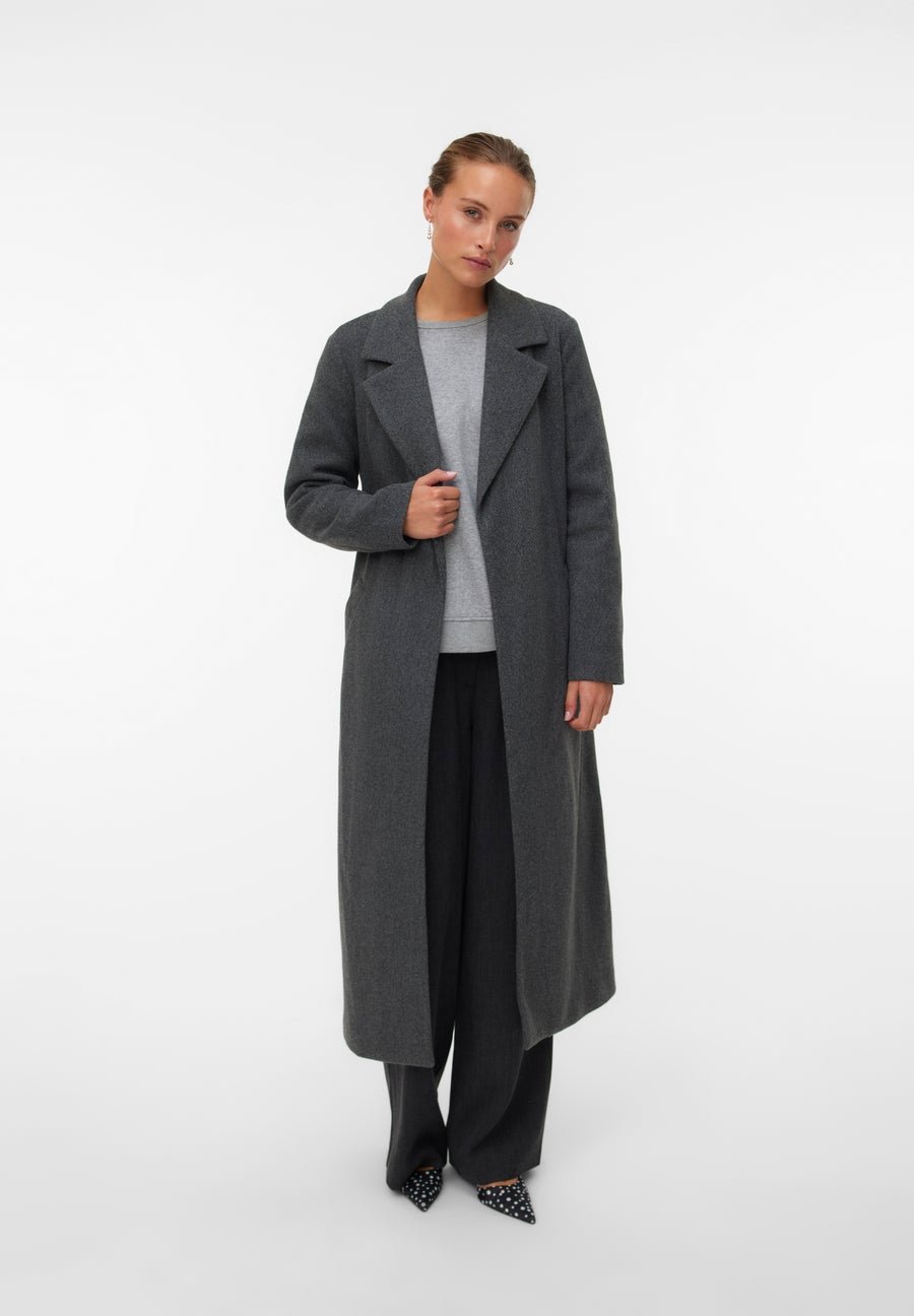 Vero Moda VMFORTUNEAYA - Classic coat - dark grey melange/mottled