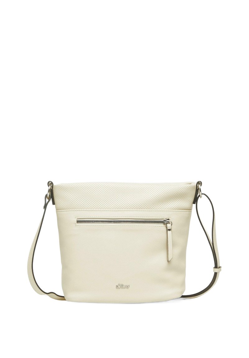 s.Oliver CITY-MIT SEPARIERTEM REISSVERSCHLUSS-FACH UND LÄNGENVERSTELLBAREM SCHULTERGURT - Schoudertas - beige