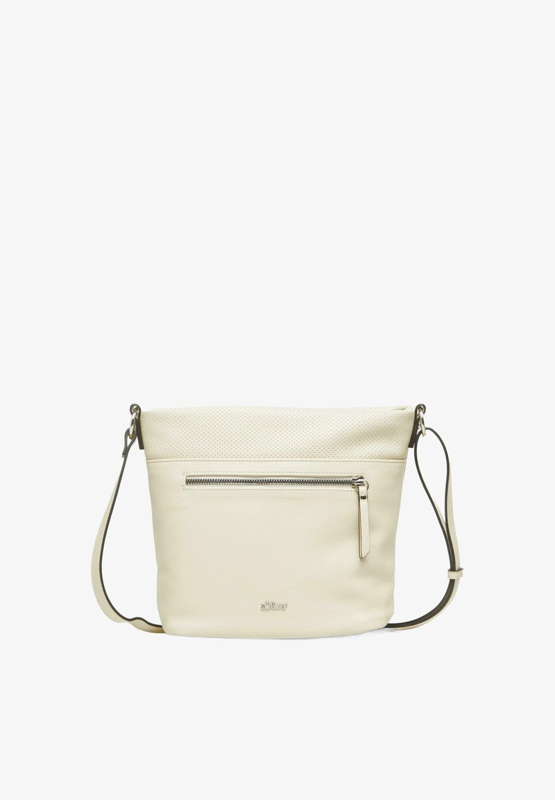 s.Oliver CITY-MIT SEPARIERTEM REISSVERSCHLUSS-FACH UND LÄNGENVERSTELLBAREM SCHULTERGURT - Schoudertas - beige