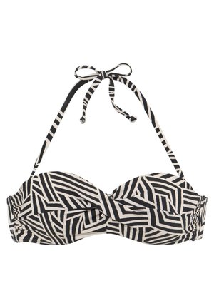 LASCANA BANDEAU - Bikinitopp - schwarz creme