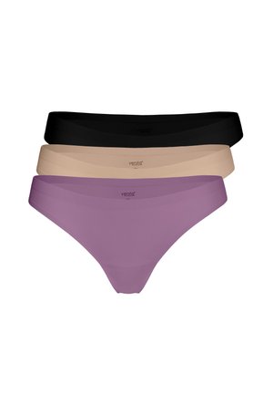 Yenita, YENITA STRINGS "INVISIBLE" 3ER PACK AUS  - Thong - schwarz-taupe-pflaume