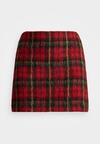 PLAID MOHAIR PENCIL MINISKIRT - Kokerrok - red/black/yellow