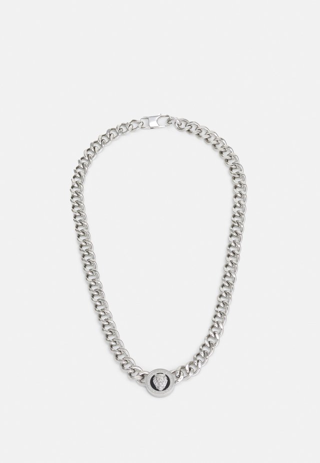 LION COIN CHAIN NECKLACE UNISEX - Collier - silver-coloured/black