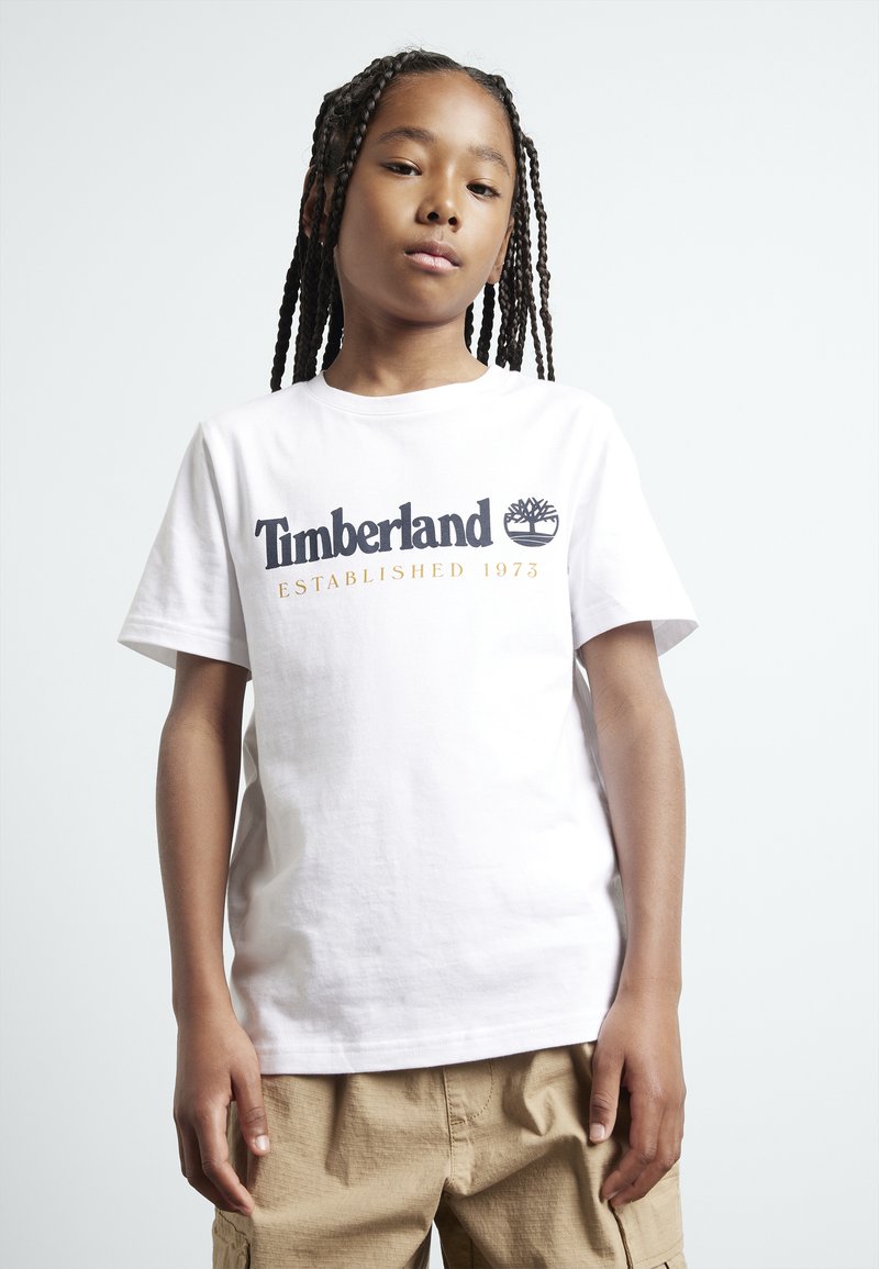 Timberland SHORT SLEEVES TEE - Print T-shirt - white