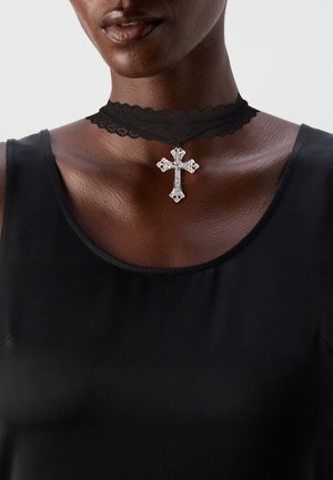 2 PACK - Necklace - silver-coloured/black