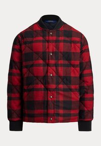PLAID QUILTED WOOL-BLEND BOMBER JACKET - Puhovka - black