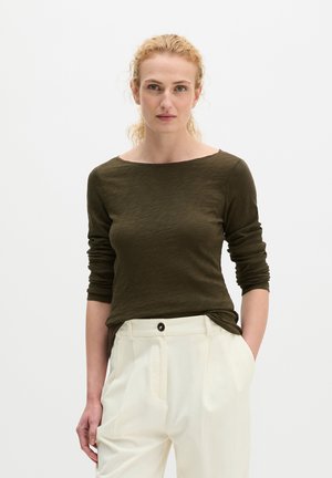 Marc O'Polo, T-SHIRT, LONG SLEEVE, BOAT NECK - Langarmshirt - mossy earth