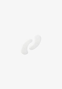 Tampons adhésifs blancs et texturés en forme de virgules, conçus pour un usage cosmétique, fabriqués avec un matériau doux et respirant.