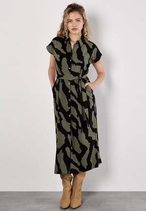 PAINTERLY ZEBRA PRINT - Blusenkleid - khaki