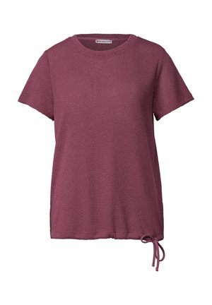 Street One, BASIC KNIT-LOOK T-SHIRT WITH ROUND NECK, mauve
