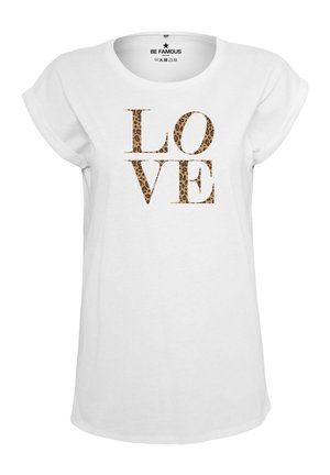 CLASSIC ROLL UP LOVE - Print T-shirt - white shirt print leo efp