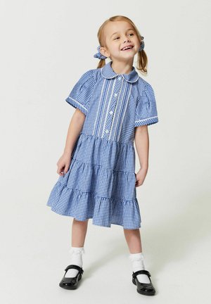 GINGHAM SCHOOL AND SCRUNCHIE SET - Srajčna obleka - blue