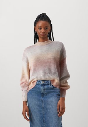 NMLIVA O NECK - Strickpullover - flamingo pink/multi-coloured