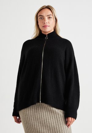VMCPALMA HIGHNECK ZIP CARDIGAN - Cardigan - black