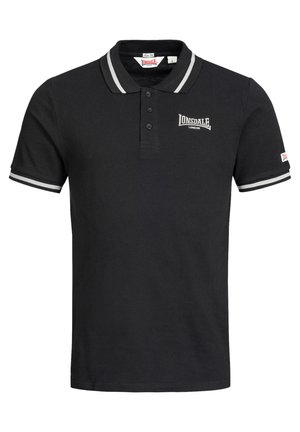 Mustmustärgis hallide triipudega kaeluse ja varrukate ääres. Omab kolme nupukesega rida ja logo rinnal.