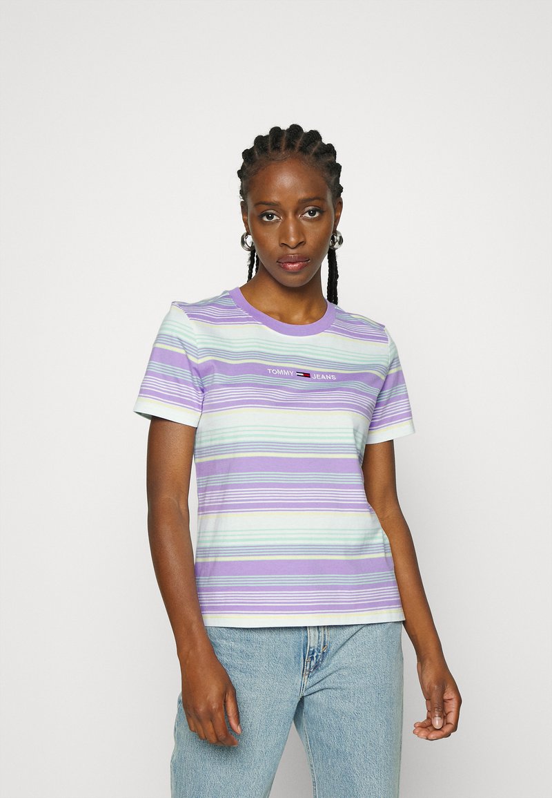 Tommy Jeans T-shirt estampada - violet viola/multi
