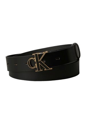 Calvin Klein ROUND BUCKLE - Josta - black/antique light gold-coloured