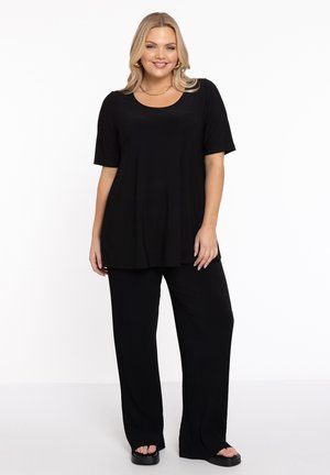 PLEATED - Stoffhose - black