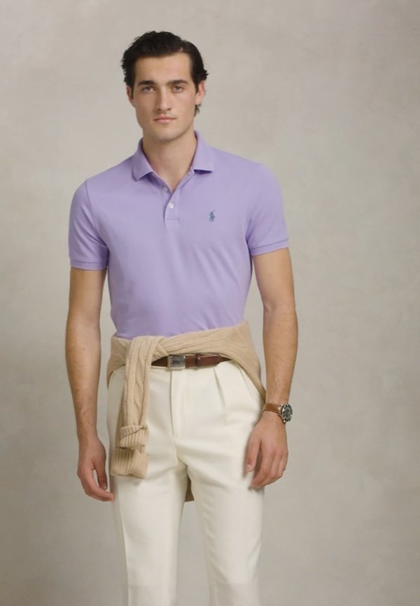 CUSTOM SLIM FIT STRETCH MESH POLO SHIRT - Polo shirt - powder purple2