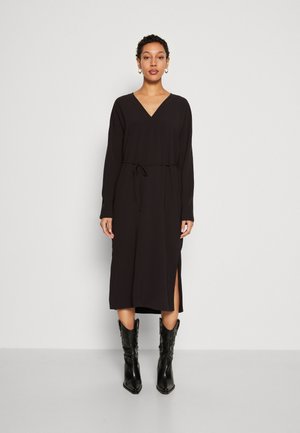 Calvin Klein STRUCTURE V NECK DRESS - Vestito estivo - black