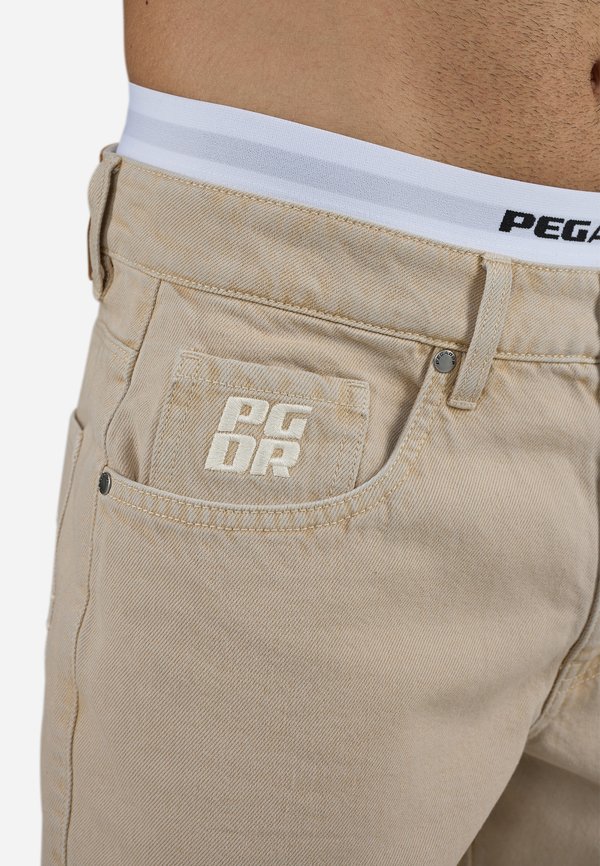 LEGRA - Denim shorts - washed light beige2