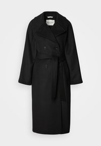 EXCLUSIVE COAT DOUBLE BREASTED LONG SHAPE LAPEL COLLAR - Klassikaline mantel - black