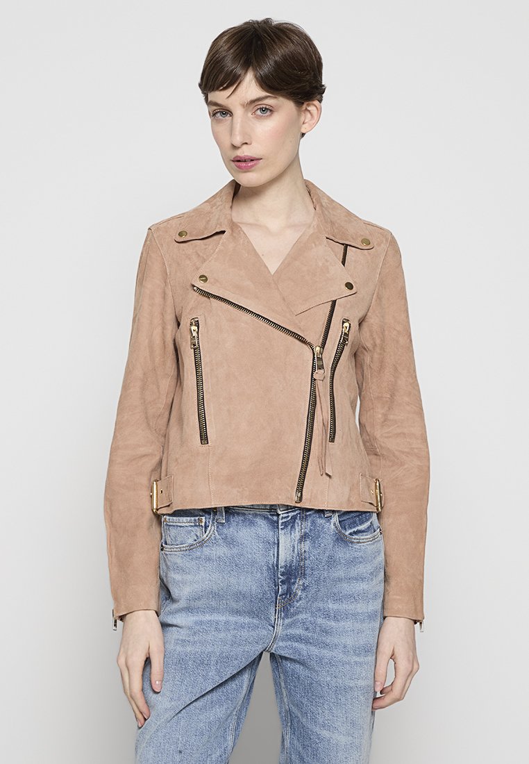 AllSaints Leren jas lichtbruin AllSaints Leren jas lichtbruin