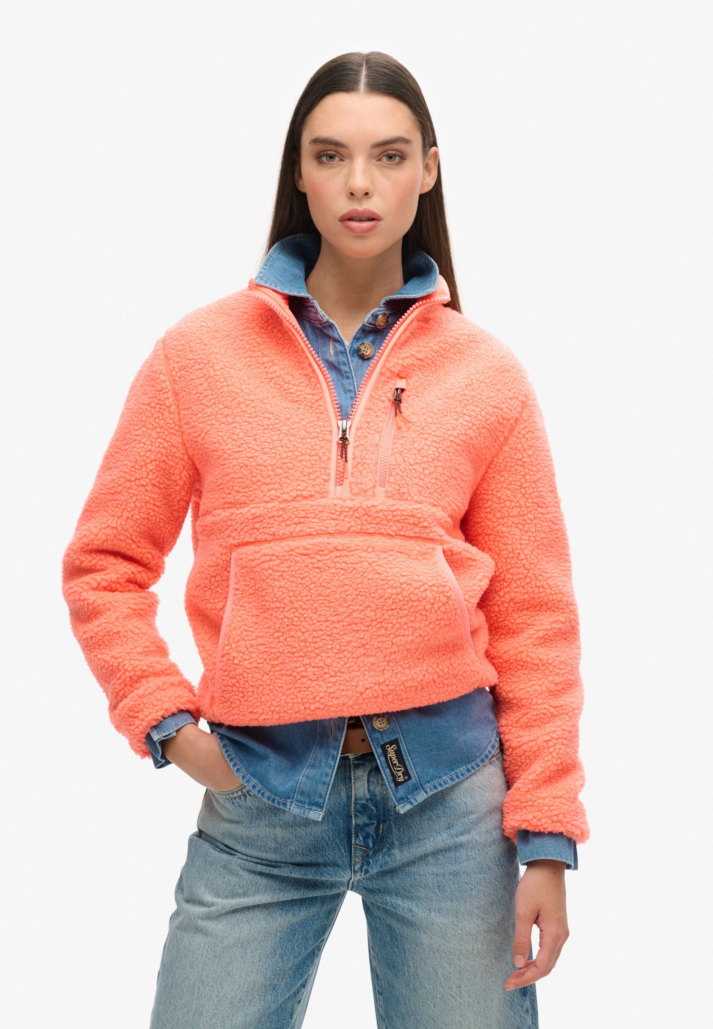 Superdry & Co OUTDOOR HALF ZIP - Fleece jumper - pastelline coral