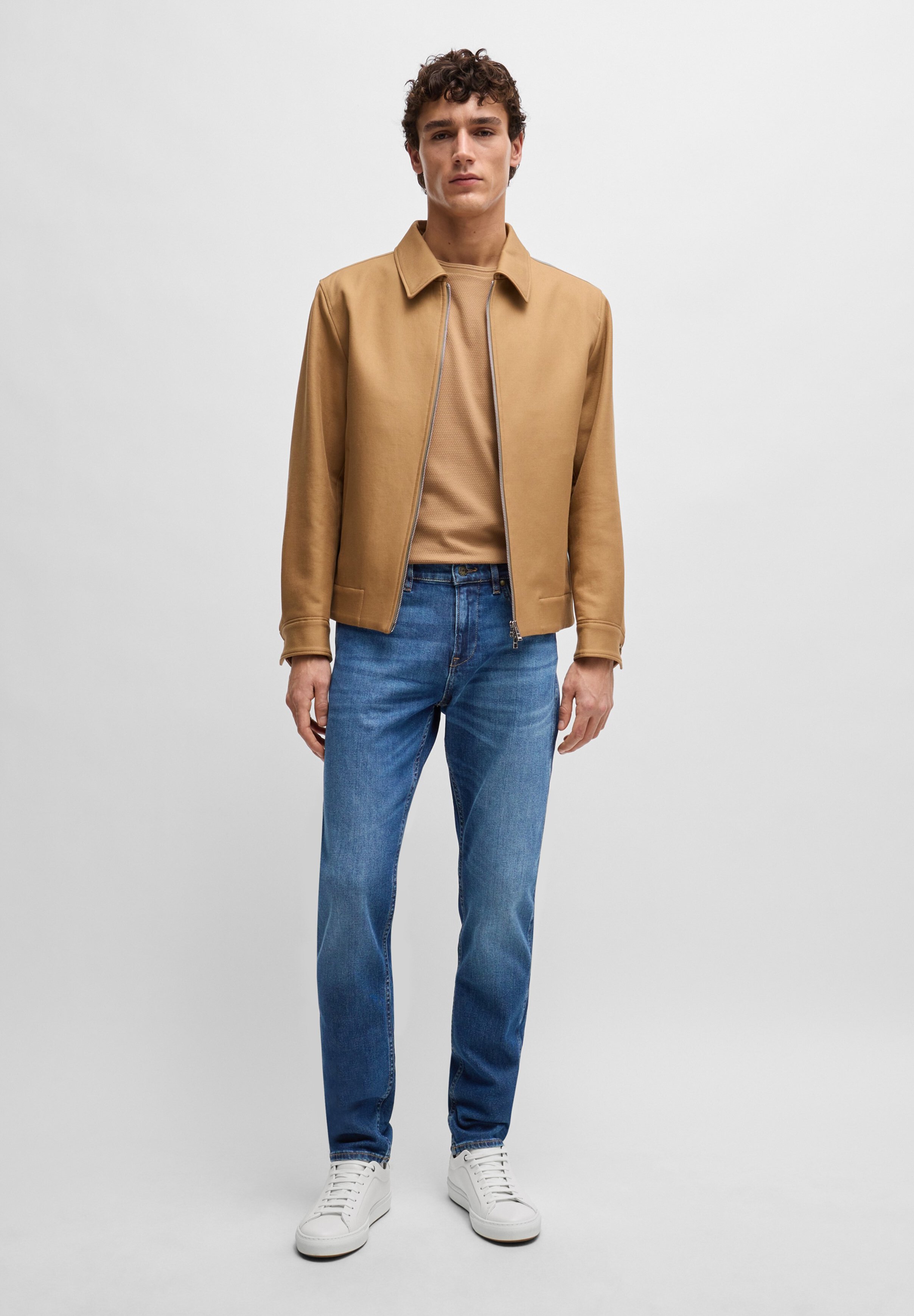 BOSS Herren Delaware Slim-Fit Jeans - Dunkelblauer Denim, Mittlere Bundhöhe, Schmaler Beinverlauf