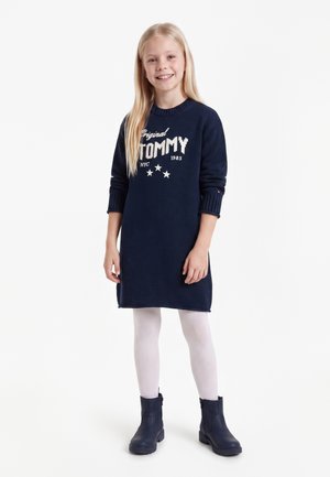 Tommy Hilfiger, TOMMY STAR SWEATER DRESS - Strikkjoler - dark blue