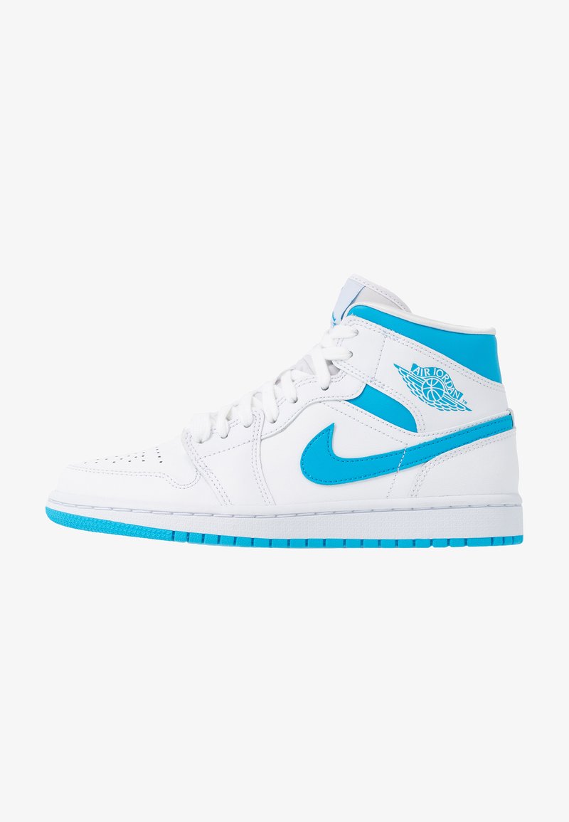 Jordan Air 1 Mid Sneakers Hoog White Dark Powder Blue Wit Zalando Nl