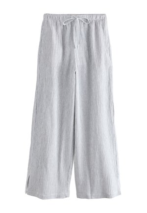 Next TEXTURED WIDE - Pantalon classique - white grey stripe