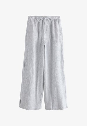 Next, TEXTURED WIDE - Pantalon classique - white grey stripe