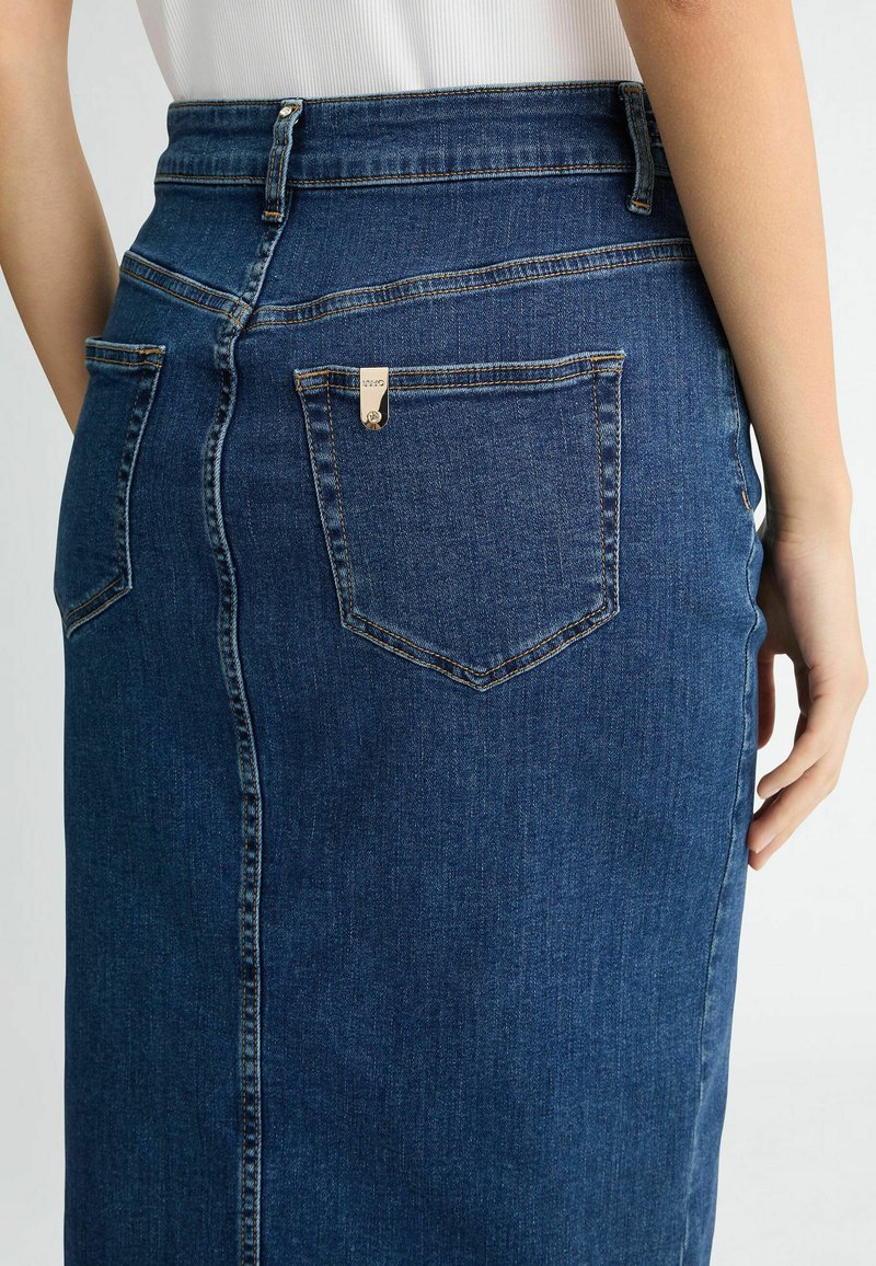 Gonna Midi In Denim Liu Jo – Jewel Luxury, 98% Cotone E 2% Elastan, Tinta Unita - 3
