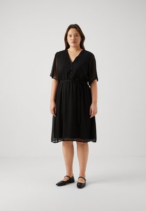 ONLY Carmakoma CARCERA LIFE KNEE DRESS - Shirt dress - black