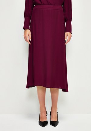 FLARED MIDI - A-lijn rok - damson