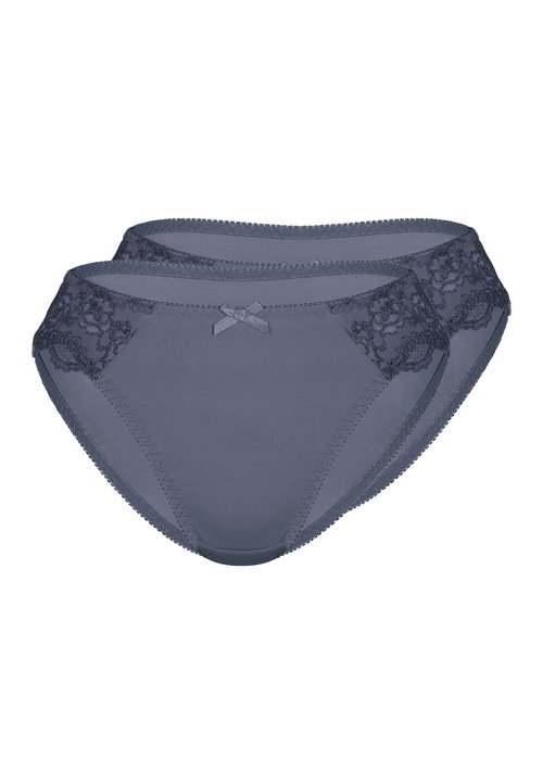 Slip Donna Sassa Classic Lace 44660, Grigio, Pizzo Laterale, Vita Media, Confezione Singola, Taglie 36-46