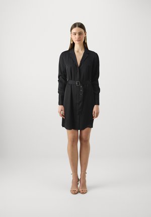 GRACE FLARE MINI BELTED DRESS - Koktailové šaty/večierkové šaty - jet black