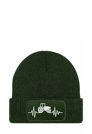 PATCH MIT TRAKTOR HERZSCHLAG - Beanie - oliv