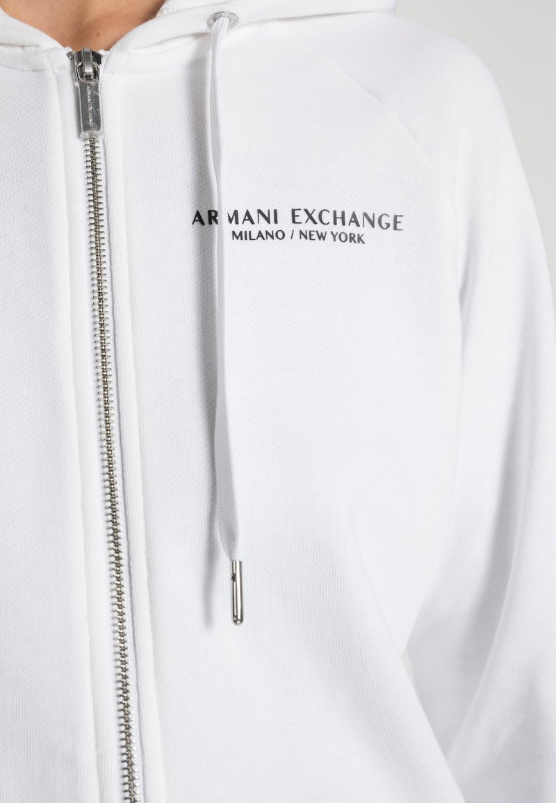 Armani Exchange FELPA - Zip-up sweatshirt - white - Zalando.de