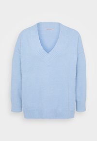 V NECK SWEATER - Pyjama top - light blue