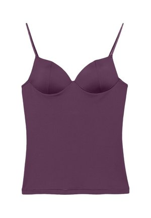 Stradivarius, CORSETRY-INSPIRED TOP - Débardeur - dark purple