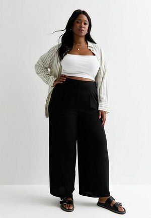 New Look Curves WIDE LEG CULOTTE  - Trousers - black