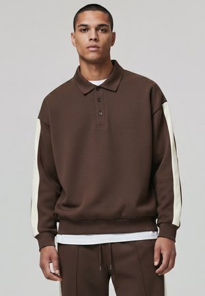 Urban Classics, OVERSIZED PIQUÉ LONGSLEEVE POLO - Sweatshirt - brown